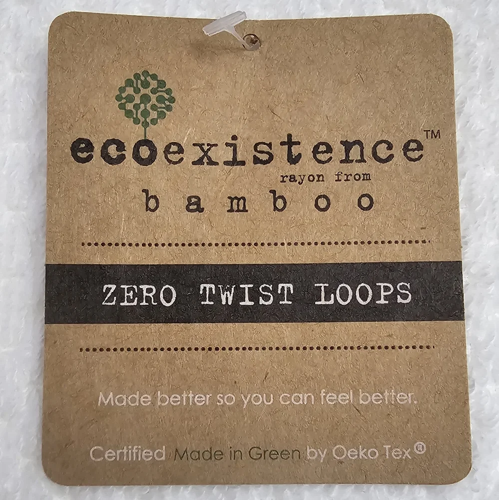 2pc ECOEXISTENCE Bamboo Zero Twist Loops Bath Sheet Towel Set - White